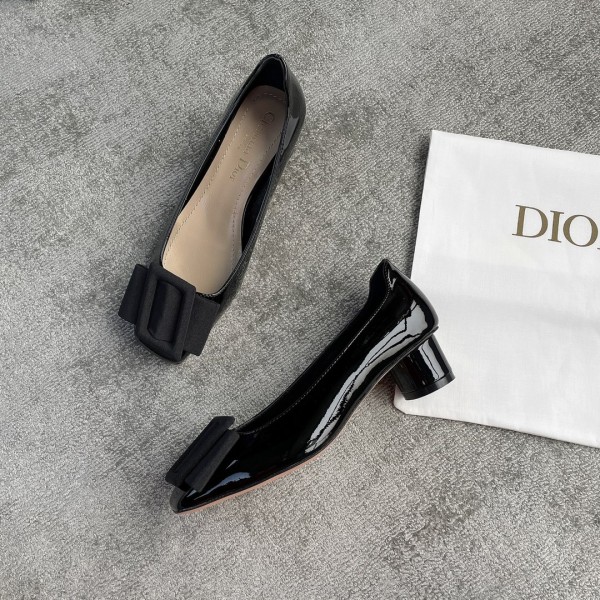 DIOR Ballet Heels Black Cloth Buckle 3.5cm