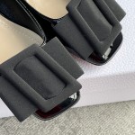 DIOR Ballet Heels Black Cloth Buckle 3.5cm