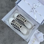 DIOR Canvas semi-flip-flop Water-dyed sheepskin lining TPU outsole D blue embroidery