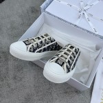 DIOR Canvas semi-flip-flop Water-dyed sheepskin lining TPU outsole D blue embroidery