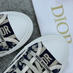 DIOR Canvas semi-flip-flop Water-dyed sheepskin lining TPU outsole D blue embroidery