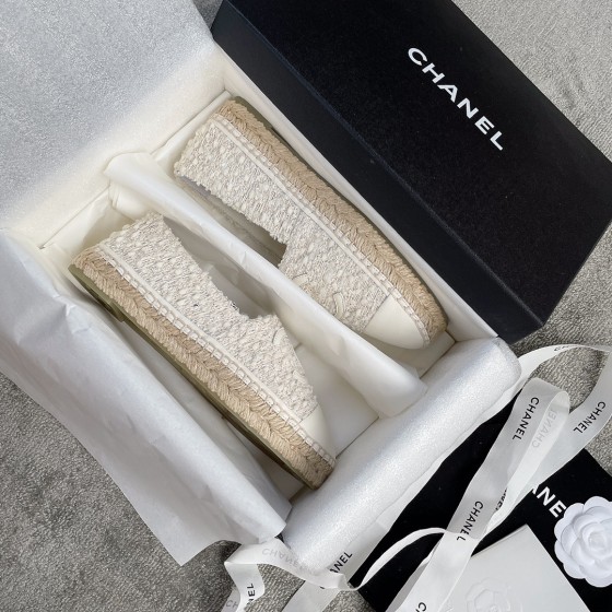 CHANEL fisherman shoes custom mixed sheepskin imported leather embryo leather upper soft inner cushion sheepskin