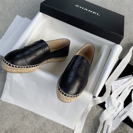 CHANEL fisherman shoes custom mixed sheepskin imported leather embryo leather upper soft inner cushion sheepskin