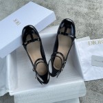 DIOR Sweet and elegant Mary Jane heels Cow patent leather Sheepskin Genuine leather outsole Black