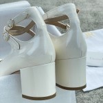 DIOR Sweet and elegant Mary Jane heels Cow patent leather Sheepskin Genuine leather outsole White