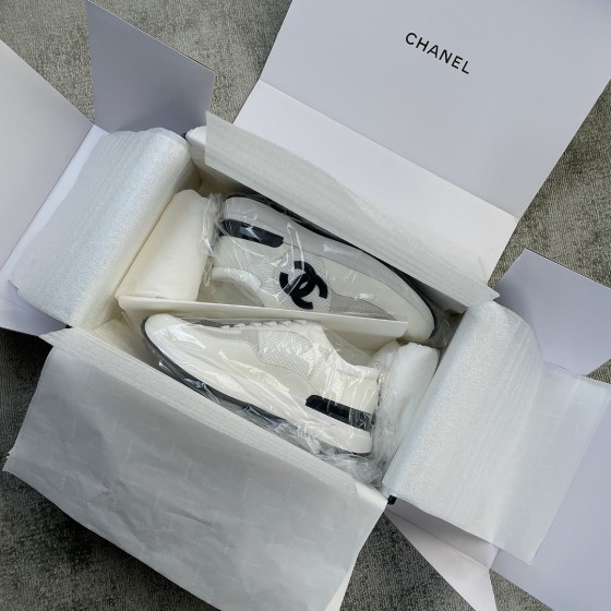 Autumn and winter explosion Chanel sneakers imported lychee grain cowhide breathable network TPU outsole