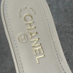 CHANEL Chanel slippers pearl leather strips and small diamond combination imported A grade sheepskin