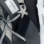 CHANEL pentagram slippers small fragrant exquisite a sandwich foot slippers strap hot diamond design