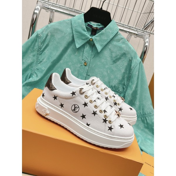 Louis Vuitton x Yayoi Kusama cooperation model classic white shoes 𝐓𝐢𝐦𝐞 𝐨𝐮𝐭 wave point sneakers