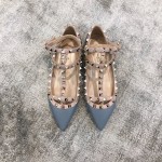 Valentino VT Collection Two Strap Flats Haze Blue