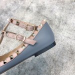 Valentino VT Collection Two Strap Flats Haze Blue