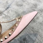 Valentino VT Collection Two Strap Flats Patent Leather Pink