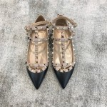 Valentino VT Collection Two Strap Flats Black