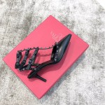 Valentino VT Collection Triple Strap Mid Heel 6.5cm Black
