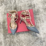 Valentino VT Collection Triple Strap Mid Heel 6.5cm Haze Blue