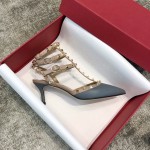 Valentino VT Collection Triple Strap Mid Heel 6.5cm Haze Blue