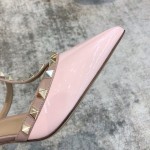 Valentino VT Collection Triple Strap Mid Heel 6.5cm Patent Leather Pink