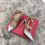 Valentino VT Collection Two Strap Mid Heel 10cm Blue