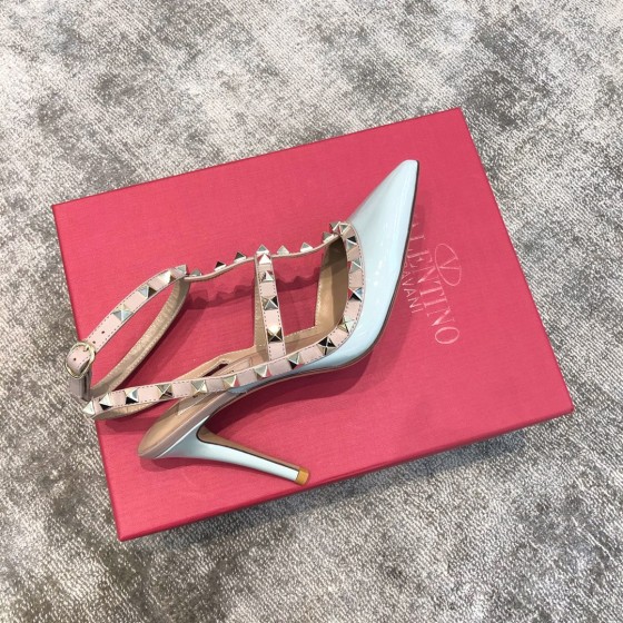 Valentino VT Collection Two Strap Mid Heel 10cm Blue