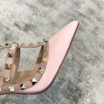 Name Chinese Valentino VT Collection Two Strap Mid Heel 10cm Patent Leather Pink