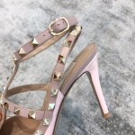 Name Chinese Valentino VT Collection Two Strap Mid Heel 10cm Patent Leather Pink