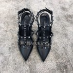 Valentino VT Collection Two Strap Mid Heel 10cm Black