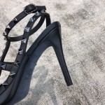 Valentino VT Collection Two Strap Mid Heel 10cm Black