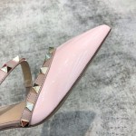 Valentino VT Collection One strap slant heel slipper 6.5CM Patent leather pink