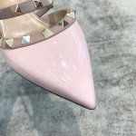 Valentino VT Collection One strap slant heel slipper 6.5CM Patent leather pink