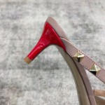 Valentino VT Collection One strap slant heel slipper 6.5CM Patent leather red