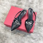 Valentino VT Collection One strap slant heel tow 6.5CM Black