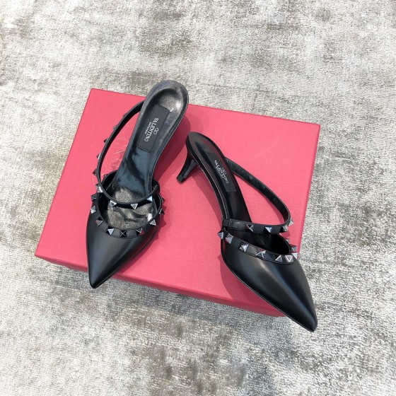 Valentino VT Collection One strap slant heel tow 6.5CM Black