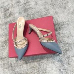 Valentino VT Collection One Strap Slant Heel Drag 6.5CM Haze Blue