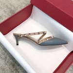 Valentino VT Collection One Strap Slant Heel Drag 6.5CM Haze Blue