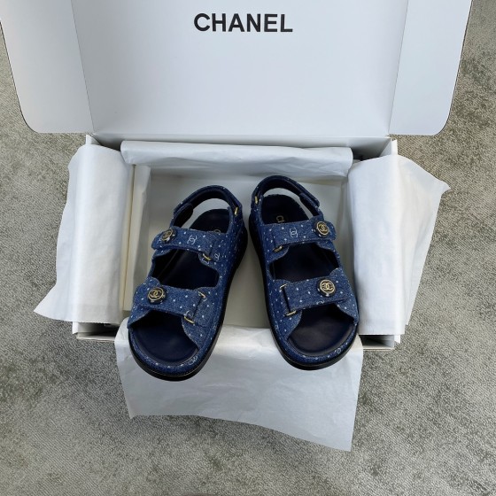 CHANEL new color bow sandals classic beach shoes every year the new color