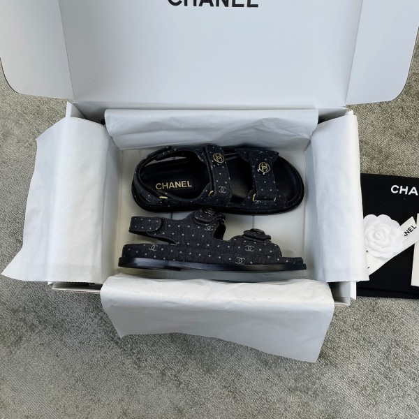 CHANEL new color bow sandals classic beach shoes every year the new color