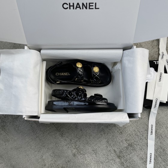 CHANEL new color bow sandals classic beach shoes every year the new color