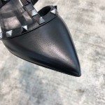 Valentino VT Collection Triple Strap Mid Heel Drag 6.5CM Black