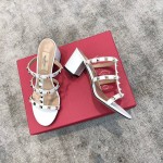 Valentino VT Collection Triple Strap Chunky Heel 6cm White