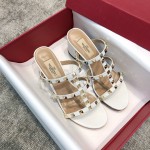 Valentino VT Collection Triple Strap Chunky Heel 6cm White