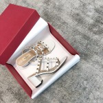 Valentino VT Collection Triple Strap Chunky Heel 6cm White