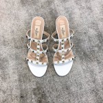 Valentino VT Collection Triple Strap Chunky Heel 6cm White