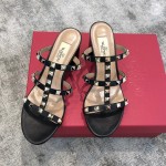 Valentino VT Collection Triple Strap Chunky Heel 6cm Black