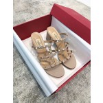 Valentino VT Collection Three Strap Chunky Heel 6cm Nude