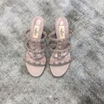 Valentino VT Collection Triple Strap Chunky Heel 6cm Full Nude