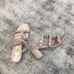 Valentino VT Collection Triple Strap Chunky Heel 6cm Full Nude