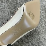 Valentino VT Collection High Heeled Single Shoes 8.5CM Patent Leather White