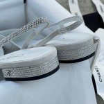 CHANEL classic sling back back hollow sandals Italy high density leather outsole