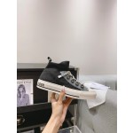 DIOR rattan plaid casual high top shoes fashion board shoes women black