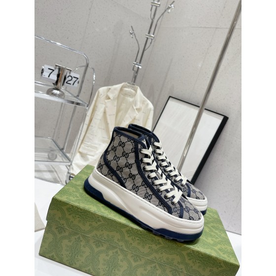 Gucci Explosive Presbyopia Canvas Casual Platform Shoes